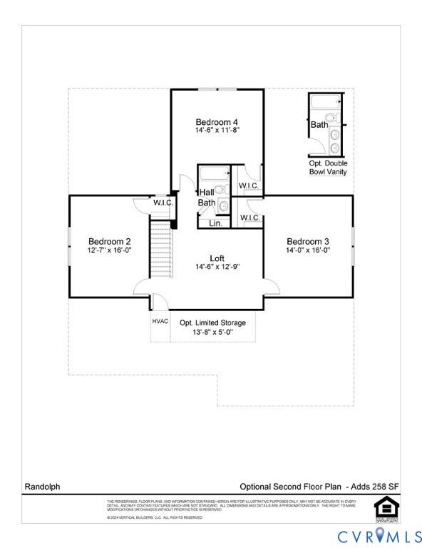2nd floor optional (add 4th bedroom) layout - Randolph