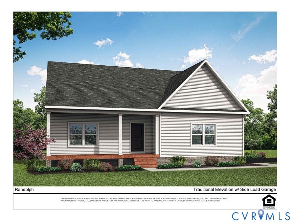 TBD Buckners (LOT 9) Lane, Compass Cove, Mineral, VA 23117 Traditional Elevation, side load garage