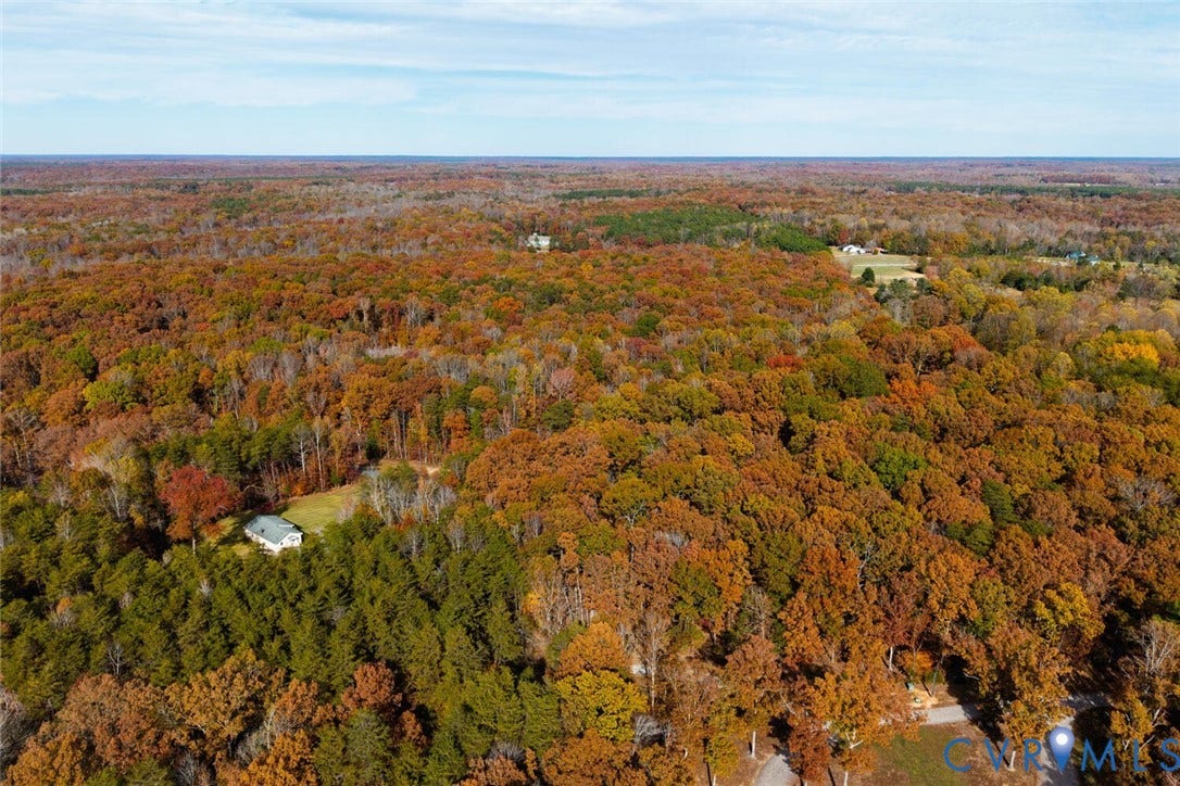 Lot 2 Maidens Road, Maidens, VA 23102 Aerial view of property and surrounding area featuring a heavily wooded area
