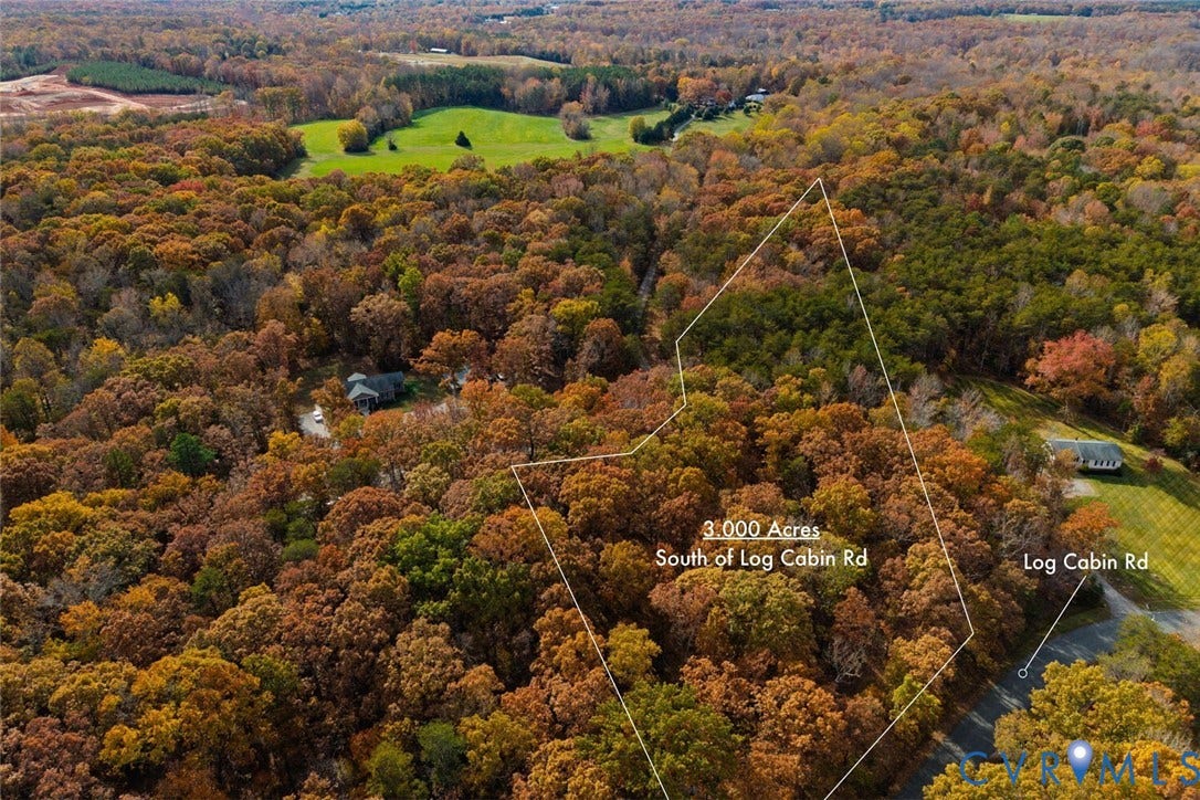 Lot 2 Maidens Road, Maidens, VA 23102 Aerial view of a heavily wooded area