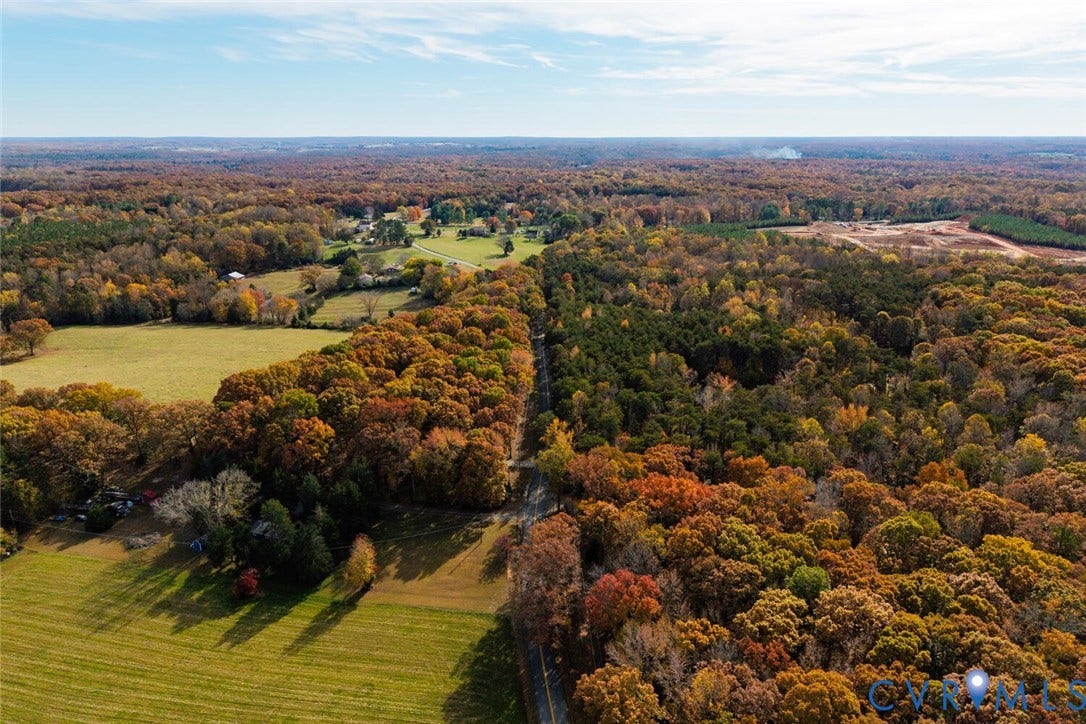 Lot 2 Maidens Road, Maidens, VA 23102 Aerial view of a heavily wooded area