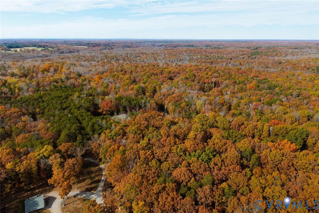 Lot 2 Maidens Road, Maidens, VA 23102 Aerial view of property and surrounding area featuring a forest