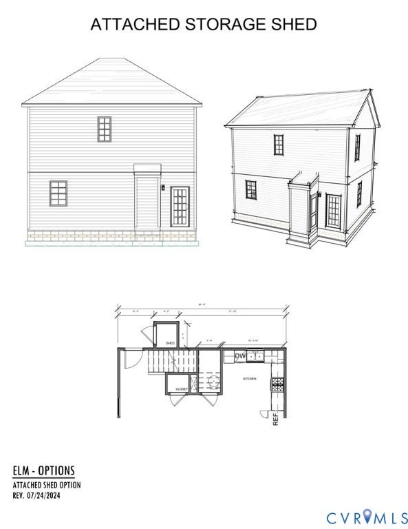 617 Ellens Haven Alley, Highland Grove, Richmond, VA 23222 Elm attached storage shed rendering/floorplan