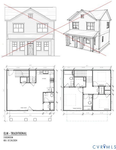 617 Ellens Haven Alley, Highland Grove, Richmond, VA 23222 Elm 3 bedroom floor plan (traditional & arts & crafts elevations have same floor plan)
