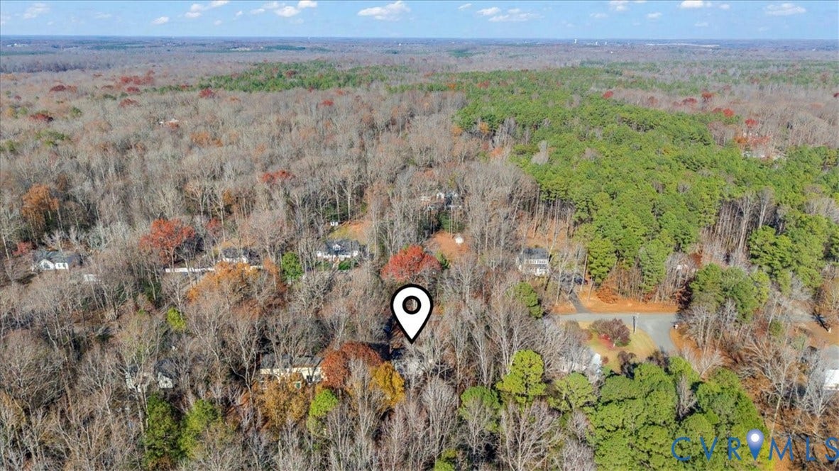 2739 Ridgeview Road, Spencerwood West, Powhatan, VA 23139 Aerial view of a heavily wooded area