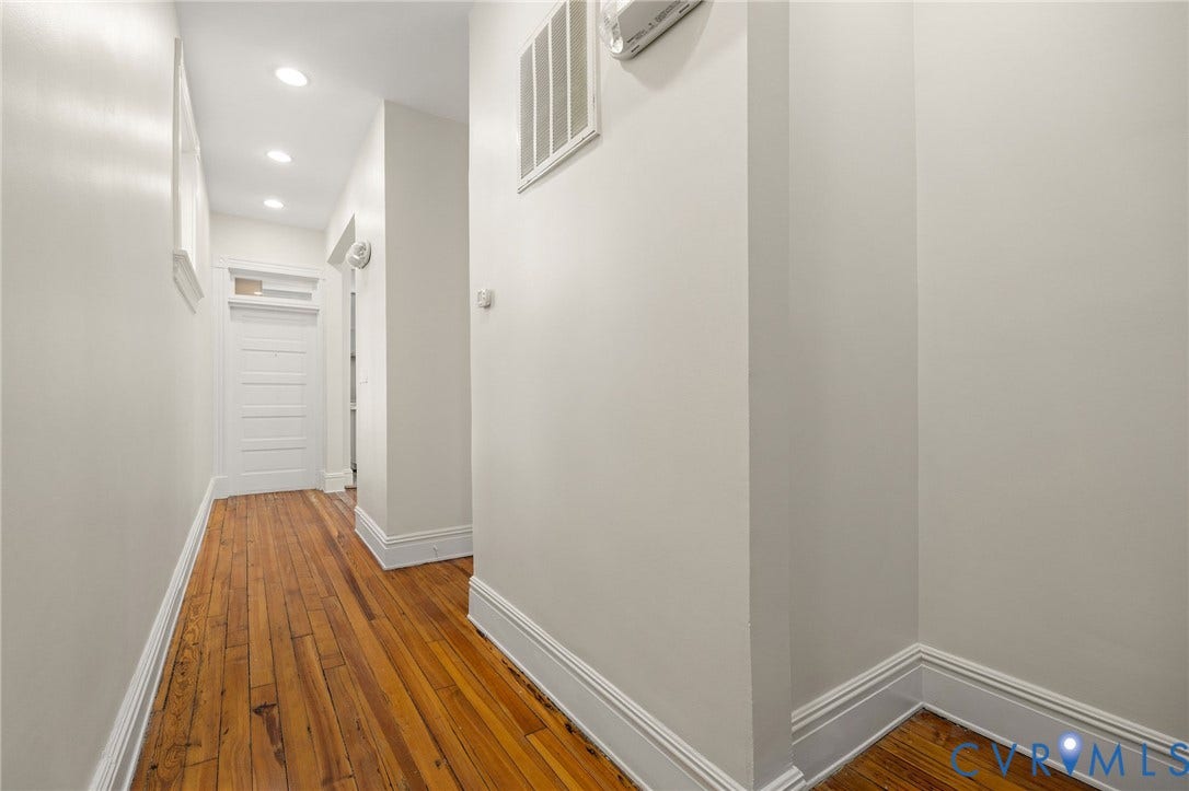 5 S Adams Street, Richmond, VA 23220 Corridor featuring recessed lighting and hardwood / wood-style floors
