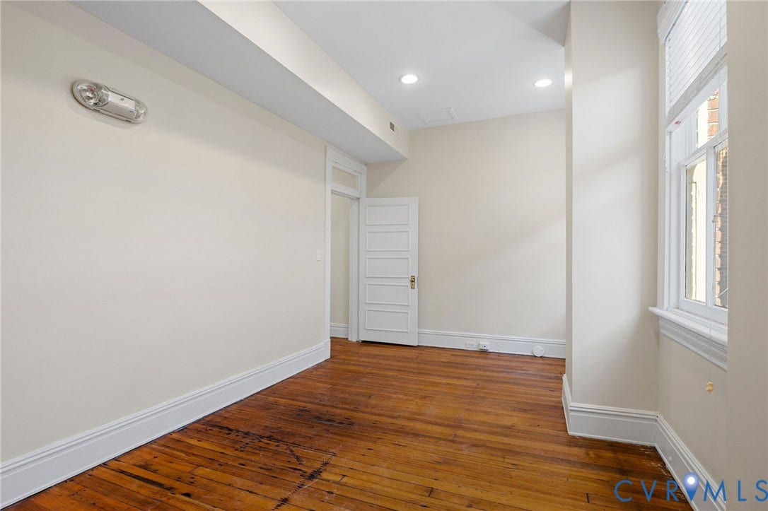 5 S Adams Street, Richmond, VA 23220 Unfurnished room featuring hardwood / wood-style flooring and recessed lighting