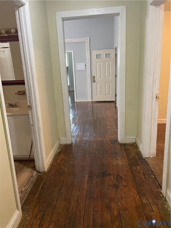 712 W Washington Street, #B, Petersburg, VA 23803 Hall with baseboards and dark wood-style flooring