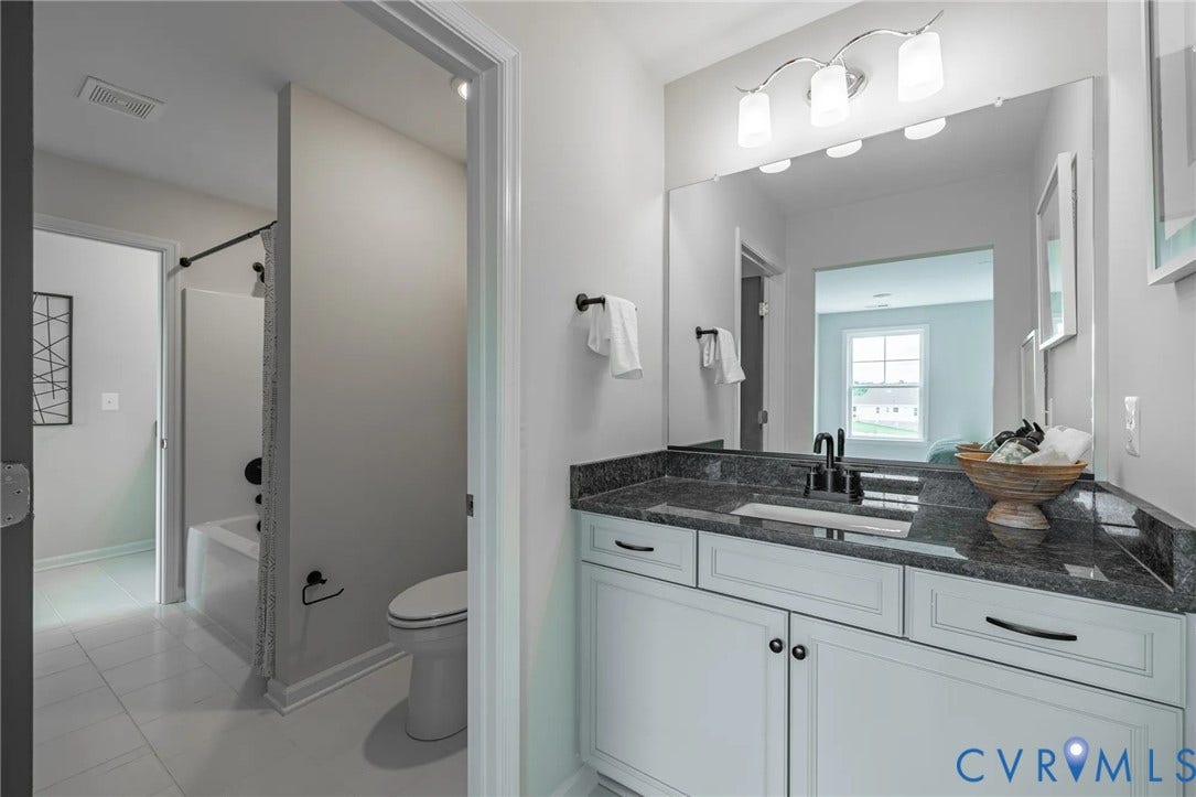 378 Bayberry Lane, Spring Creek, Zion Crossroads, VA 22942 Bedrooms two and three both feature walk-in closets and share a Jack & Jill bath with separate vanities. An unfinished storage area completes the second floor.