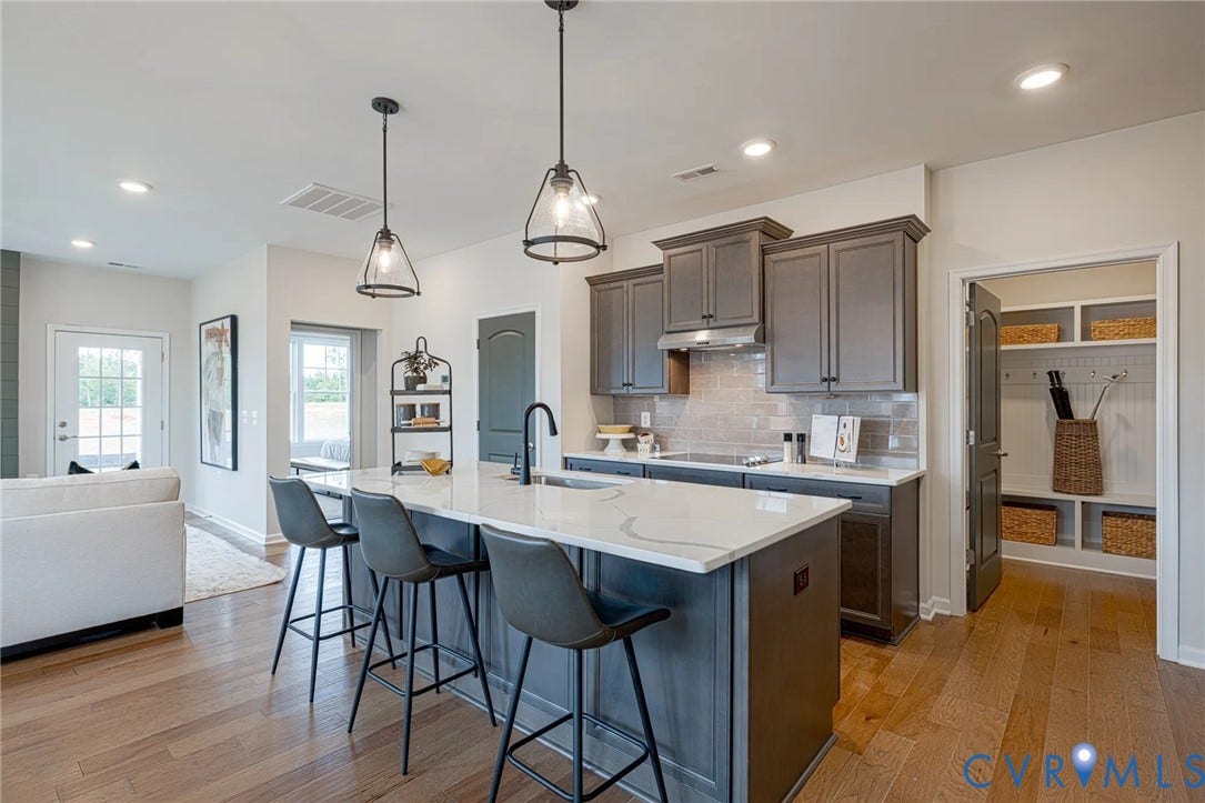 378 Bayberry Lane, Spring Creek, Zion Crossroads, VA 22942 The heart of the home is the spacious kitchen, featuring a large center island, granite countertops, a tile backsplash, stainless steel appliances, and an ample pantry.