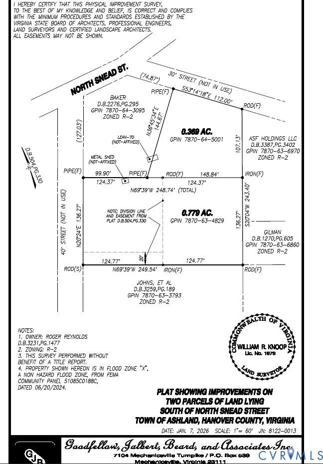 Property photo for 0 N Snead Street, Ashland, VA