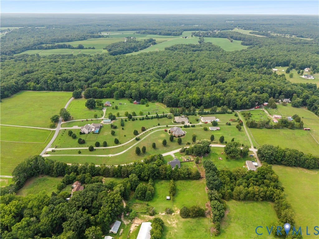 270 Petersburg Road, 4.34 Acre Lot - No Hoa, Powhatan, VA 23139 Expansive aerial showcasing a rural landscape with scattered residential properties