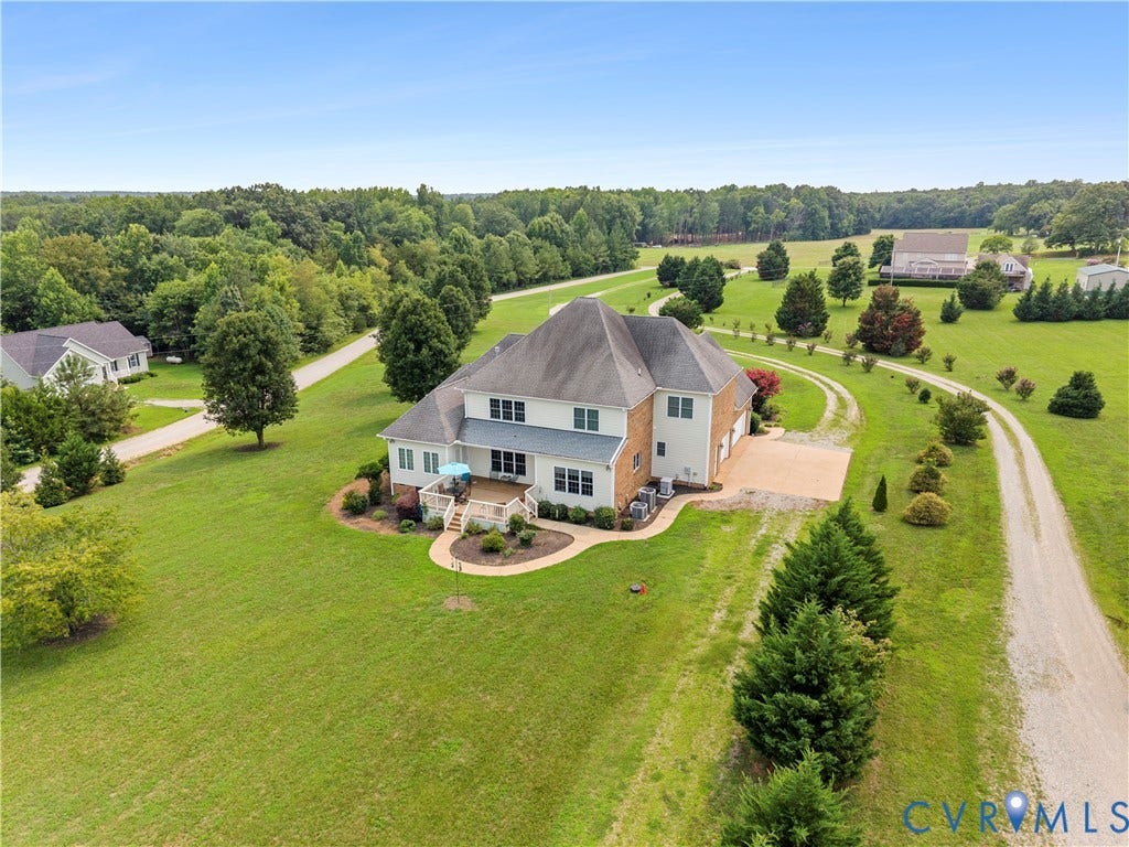 270 Petersburg Road, 4.34 Acre Lot - No Hoa, Powhatan, VA 23139 Expansive property featuring a multi-story residence with a light-colored exterior and a hip roofline