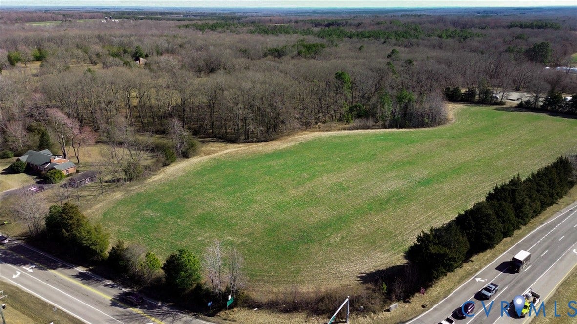 2500 Maidens Road, Powhatan, VA 23139 Aerial view with a heavily wooded area