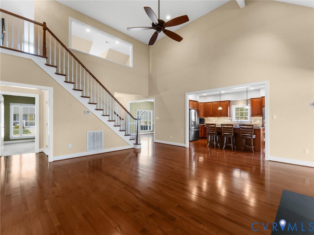 2097 William Dance Way, Scottville, Powhatan, VA 23139 Great Room with Hardwood Floors, Gas Fireplace and Endless Natural Light