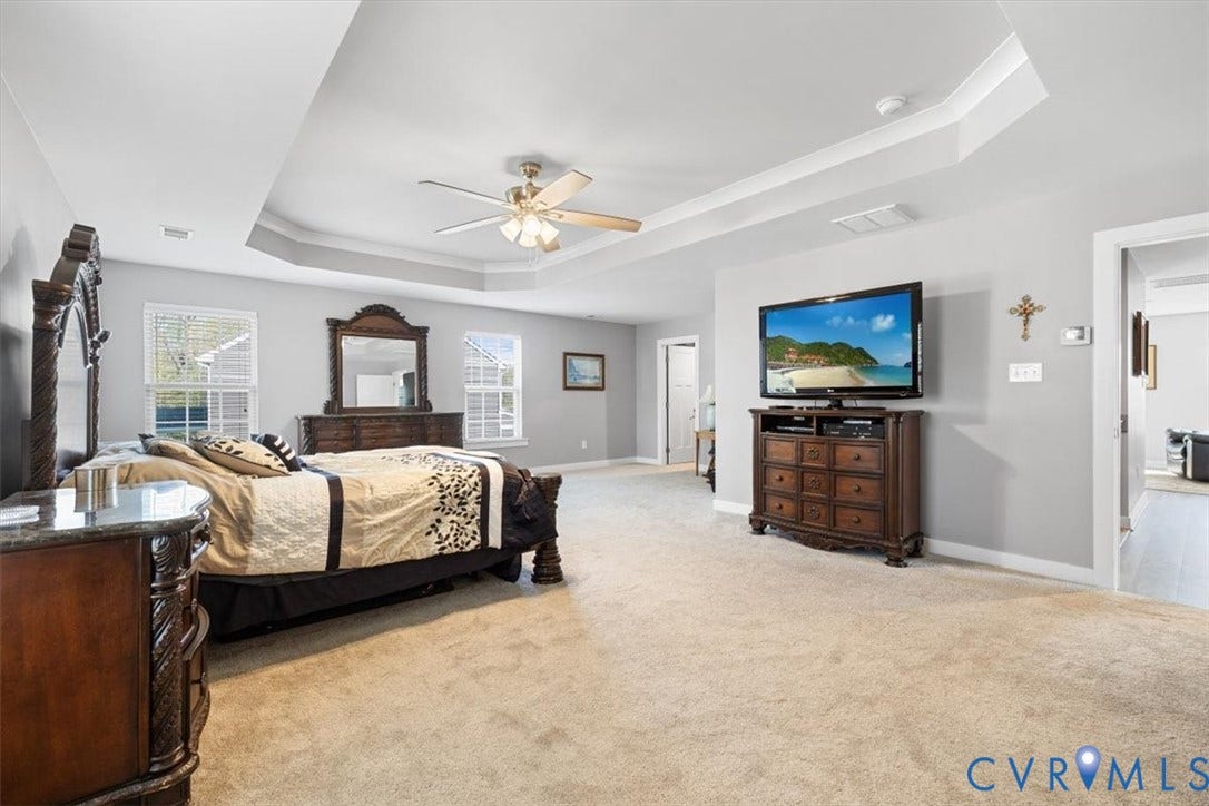 10448 Centralia Station Road, Chesterfield, VA 23831 Primary bedroom with en suite, sitting area and two walk in closets