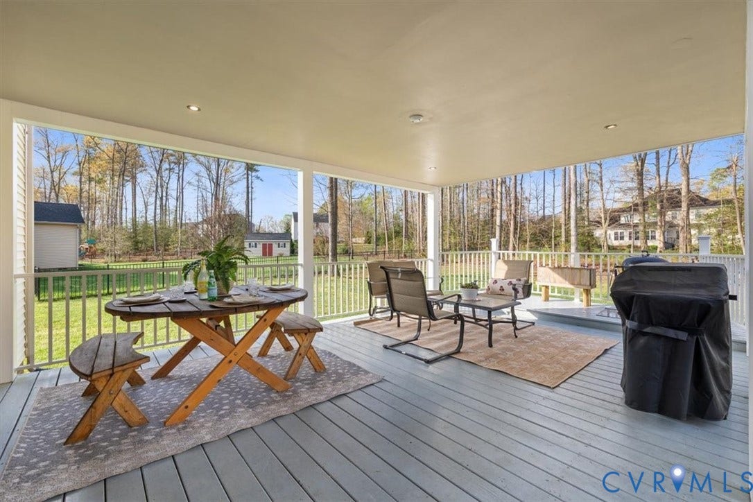 10448 Centralia Station Road, Chesterfield, VA 23831 Enjoy al fresco dining and evenings watching the sun set overlooking a large back yard