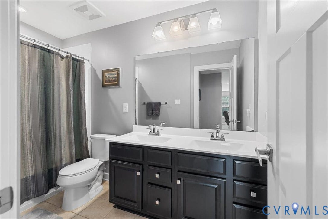 10448 Centralia Station Road, Chesterfield, VA 23831 Upstairs hall bath with dual vanity