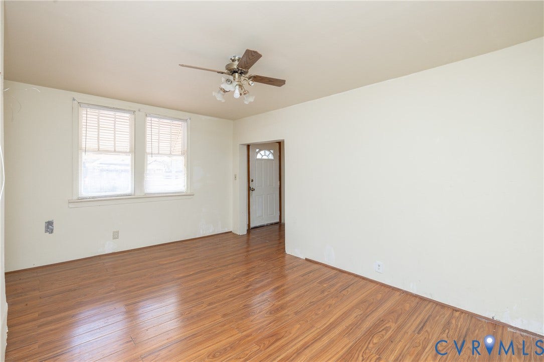 2606 Cedar Street, Richmond, VA 23223 Spare room featuring ceiling fan and wood finished floors