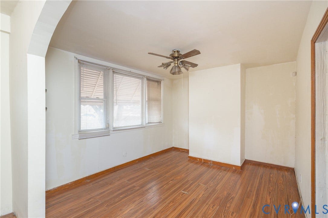 2606 Cedar Street, Richmond, VA 23223 Unfurnished room with wood finished floors and a ceiling fan
