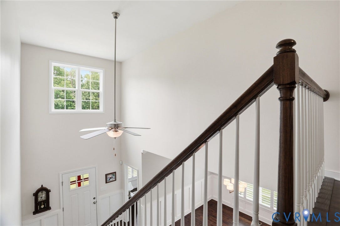 8907 Lavenham Loop, Lavenham, Midlothian, VA 23112 Stairs to second level looking down at entrance foyer