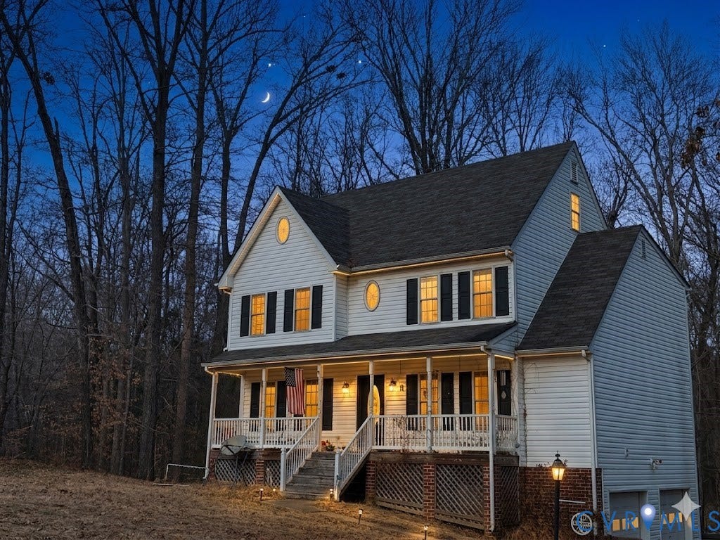 3216 Sherwood Bluff Terrace, Powhatan, VA 23139 View of front of property with covered porch, a garage, and roof with shingles