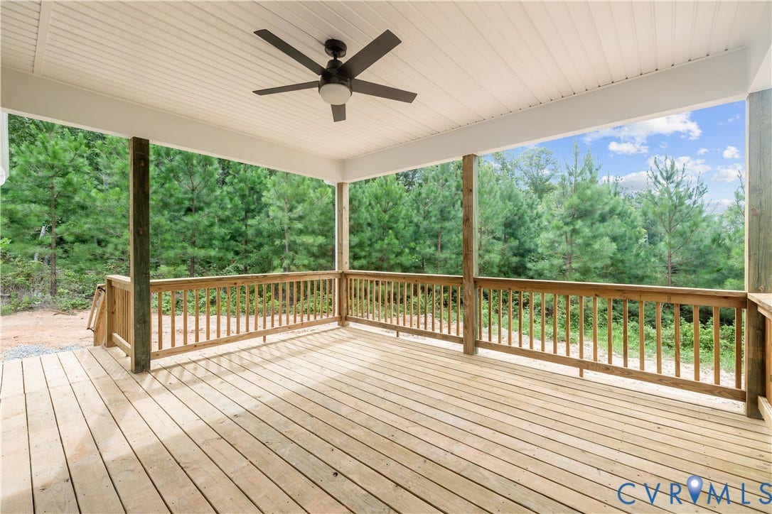 0 Barter Hill Road LOT 3, Cumberland, VA 23040 Covered deck with fan