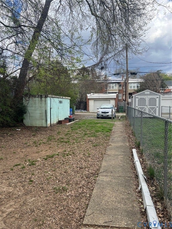 3114 Park Avenue, Museum District, Richmond, VA 23221 Large yard with parking for two cars and storage shed.