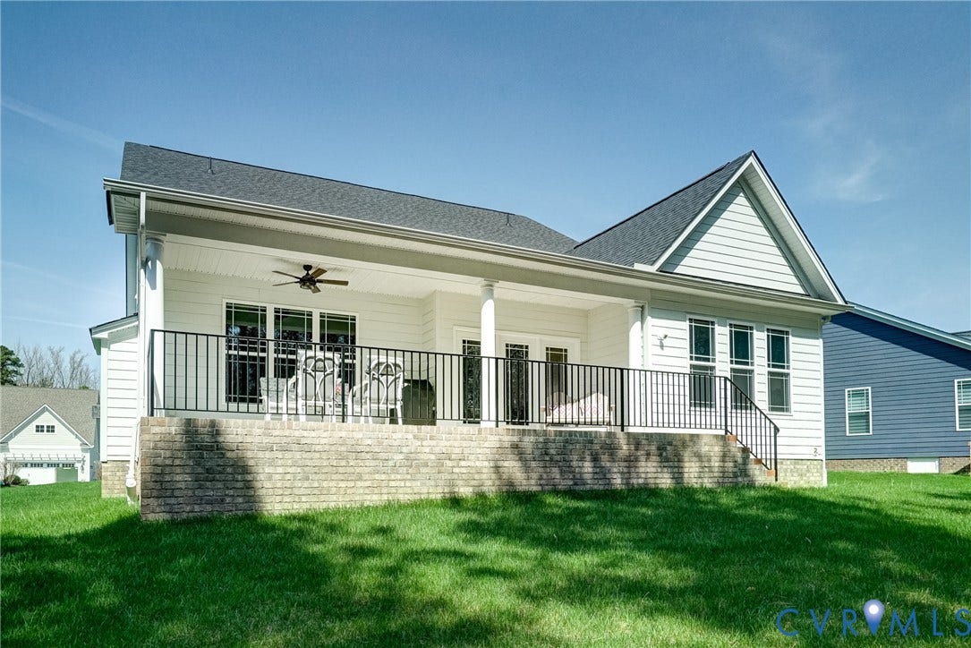 12387 S Readers Circle, Readers Branch, Manakin Sabot, VA 23103 Rear View of This Very Comfortable Home with Inviting Semi-covered Porch