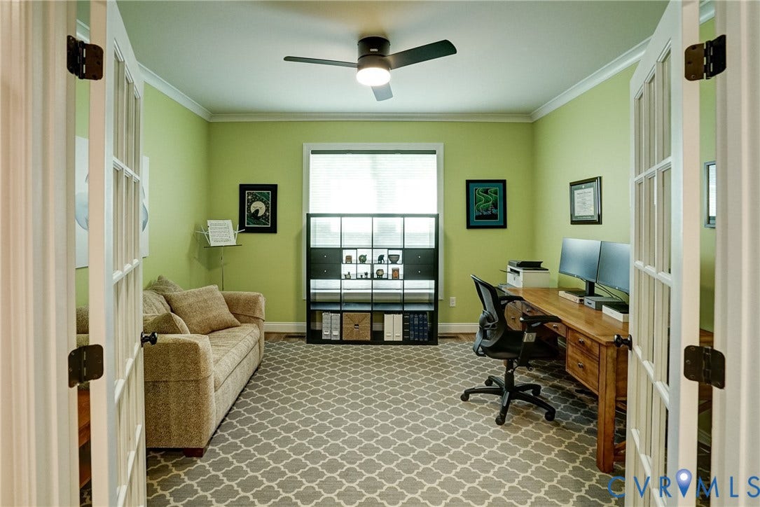 12387 S Readers Circle, Readers Branch, Manakin Sabot, VA 23103 First Floor Flex Room with French Doors, Currently Serving as Office. Perfect for Future Dining Room...Your Choice!