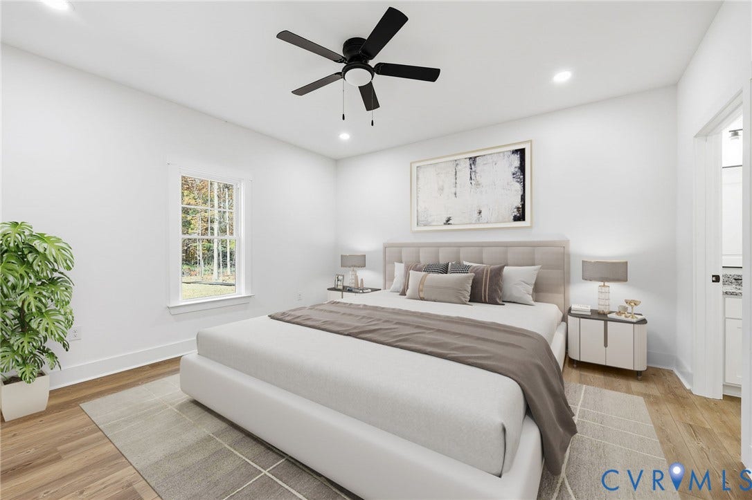 425 Sugar Fork Road, Cumberland, VA 23040 Primary bedroom virtually staged