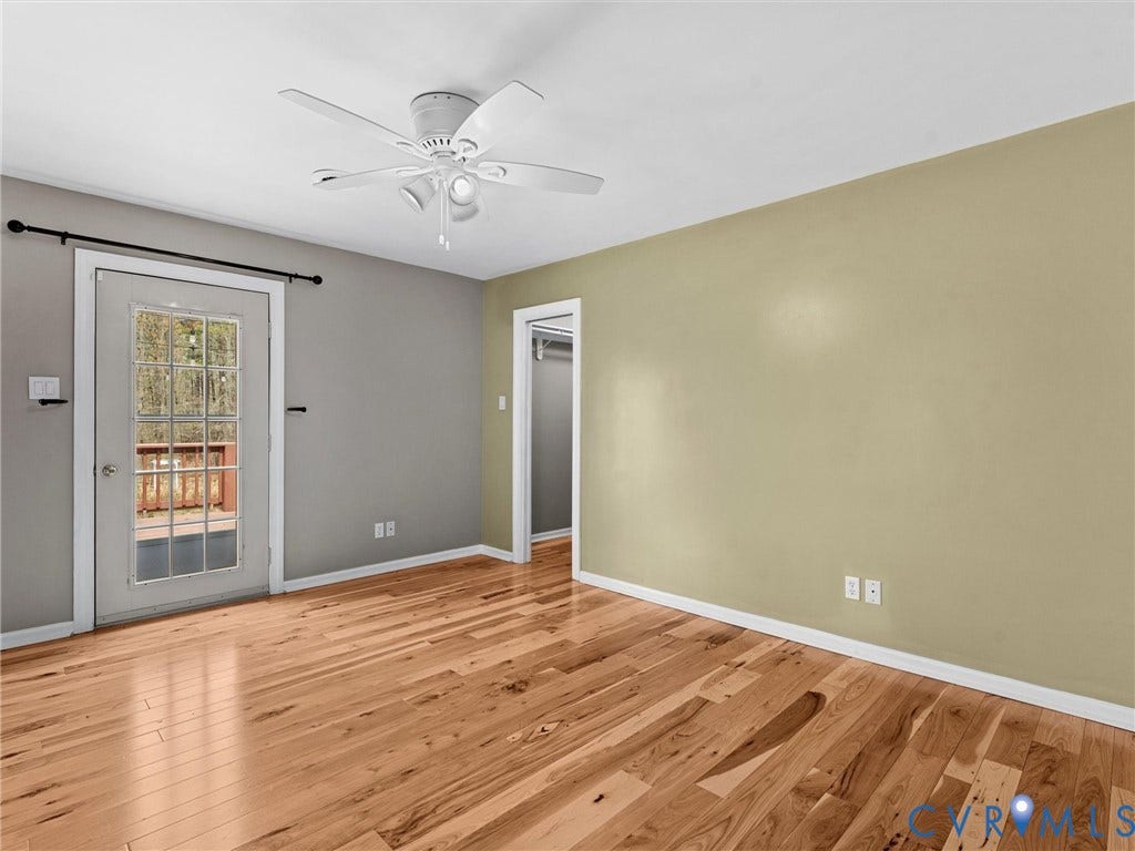 425 Starview Lane, Gum Spring, VA 23065 Primary bedroom has direct access to large private deck
