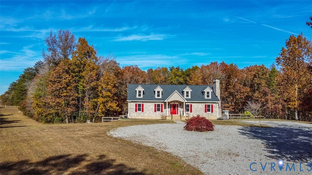 425 Starview Lane, Gum Spring, VA 23065 All brick home on 5 acres with beautiful views and a circular drive.
