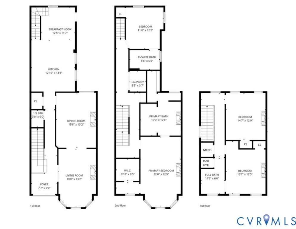 308 N Lombardy Street, The Fan - Triangle Park, Richmond, VA 23220 floorplan all 3 floors