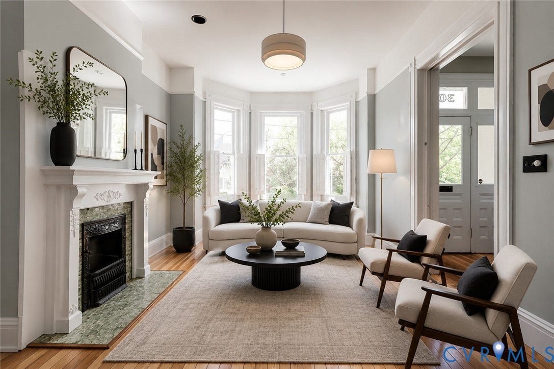 308 N Lombardy Street, The Fan - Triangle Park, Richmond, VA 23220 virtually staged living room