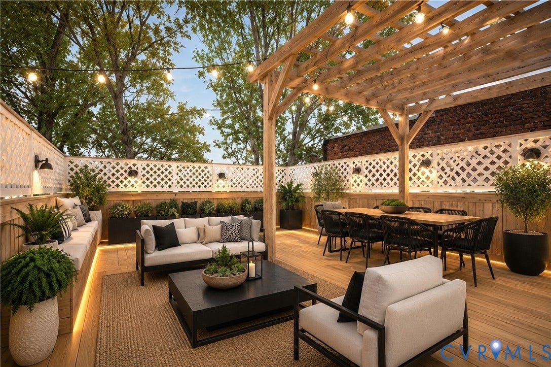 308 N Lombardy Street, The Fan - Triangle Park, Richmond, VA 23220 virtually staged rooftop deck