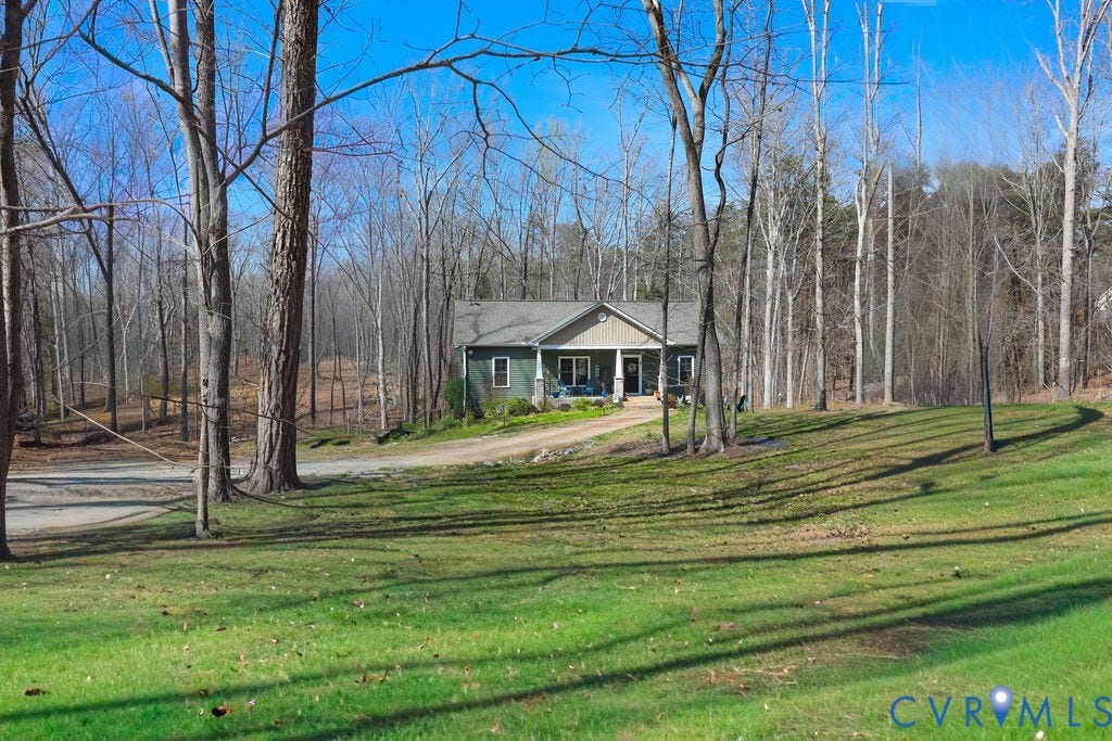 5670 Hickory Street, Powhatan, VA 23139 View of front of house with a porch, a front lawn, and driveway