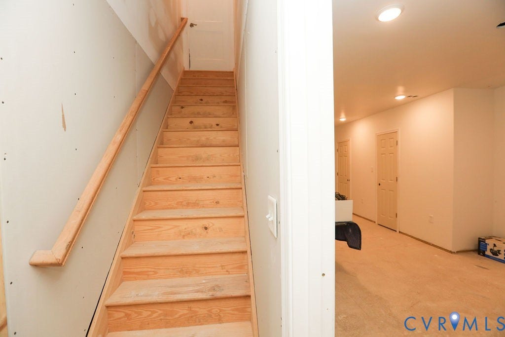 5670 Hickory Street, Powhatan, VA 23139 Stairway featuring recessed lighting and carpet flooring