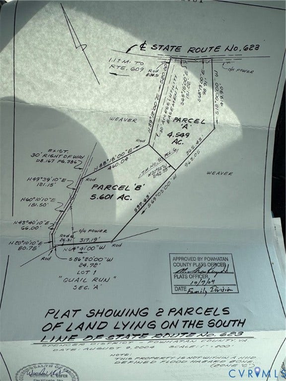 4301 Worsham Road, Powhatan, VA 23139 Survey map / technical document