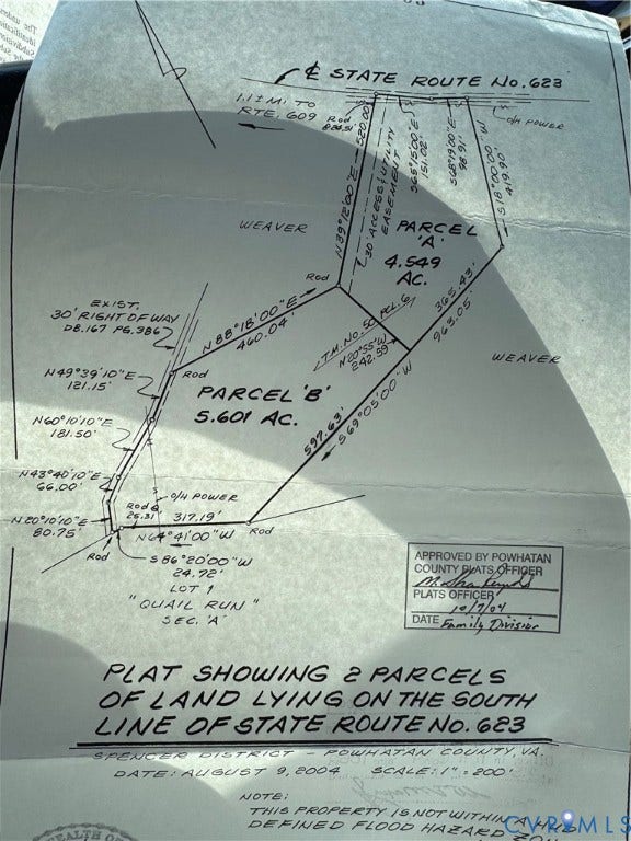 4301 Worsham Road, Powhatan, VA 23139 Survey map / technical document