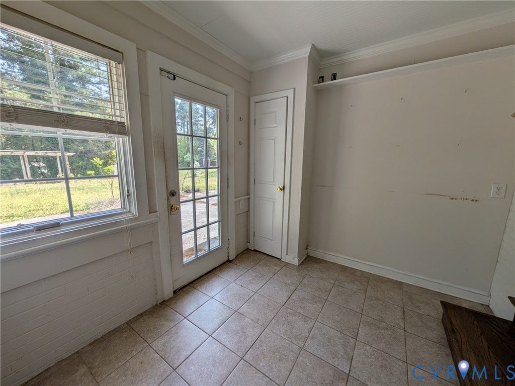 Hallway leading to patio