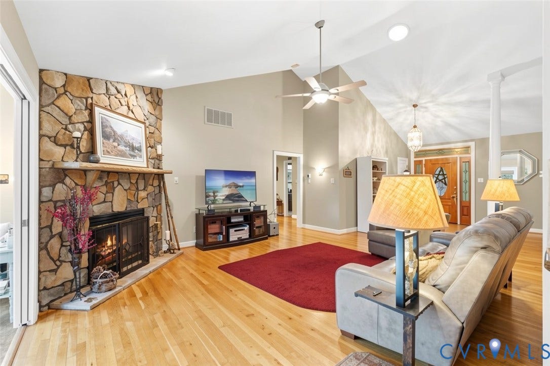 1858 Rock Point Drive, Powhatan, VA 23139 Living Room with Neutral Paint
