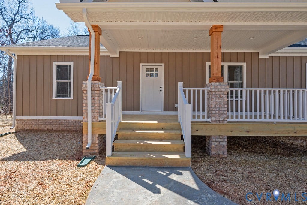 TBD Black Haw Lane, Hanover, VA 23059 Property entrance with covered porch and roof with shingles