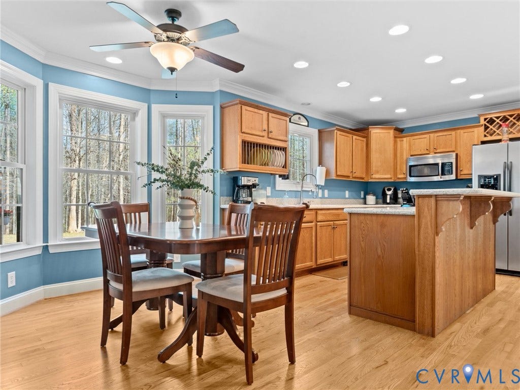 110 Oak Knoll Place, Bumpass, VA 23024 Hardwoods, Island with storage and bar for seating
