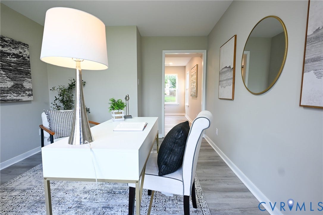 912 Harmony Road, Fairfield, VA 23059 Pale gray wall color with white trim
