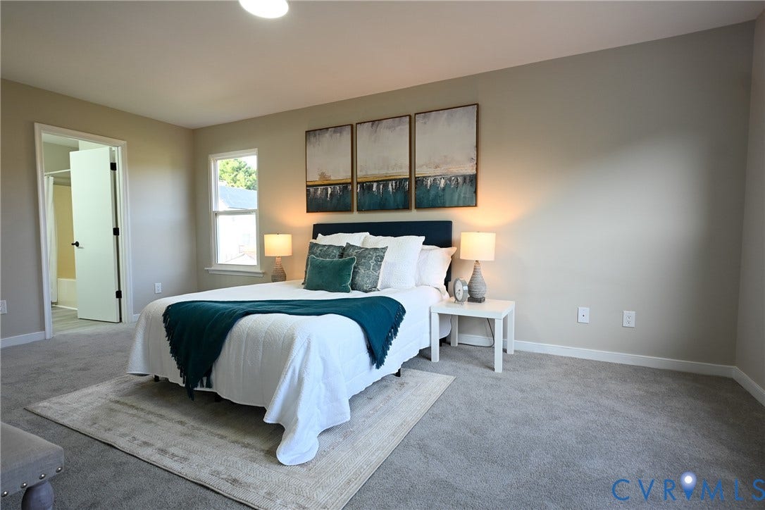 912 Harmony Road, Fairfield, VA 23059 Plush gray carpeting throughout, light neutral wall paint, and a white ceiling