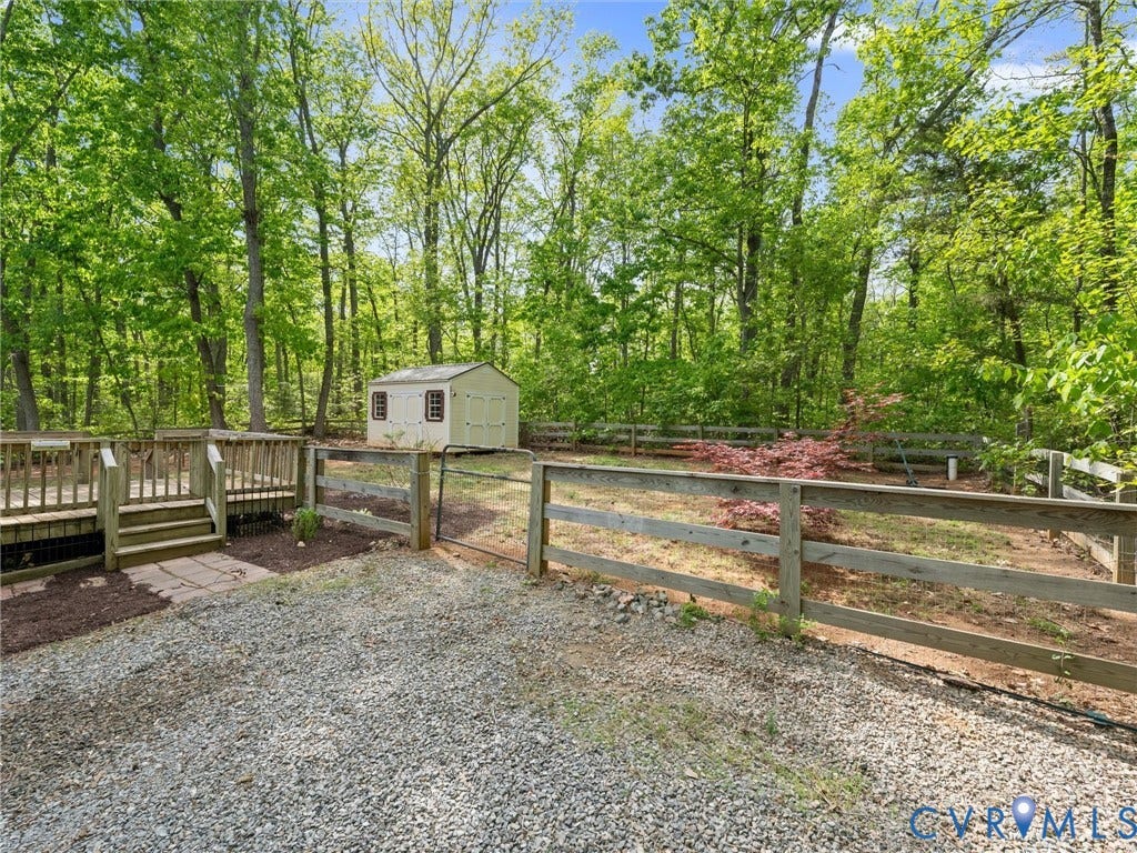 2094 Hancock Road, Powhatan, VA 23139 Fenced backyard and storage shed