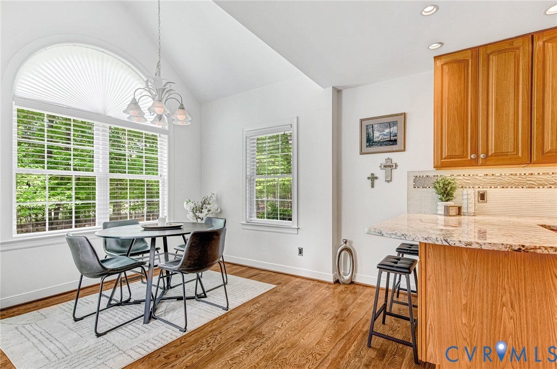 3131 Shadow Creek Drive, Powhatan, VA 23139 Vaulted ceiling breakfast nook with arched window