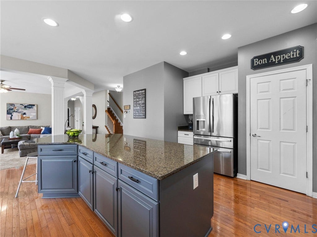 Kitchen view to family room