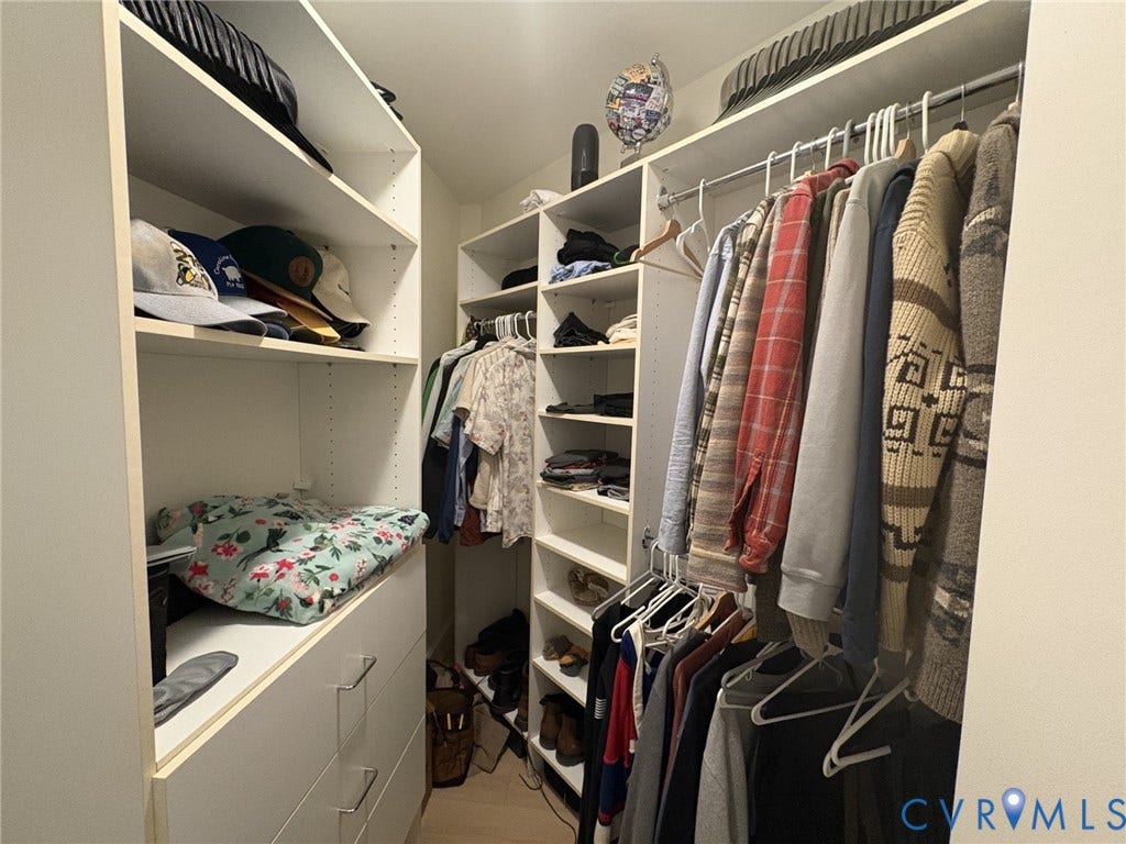 301 Virginia Street, #U804, Downtown, Richmond, VA 23219 Large walk-in closet with custom built-ins.